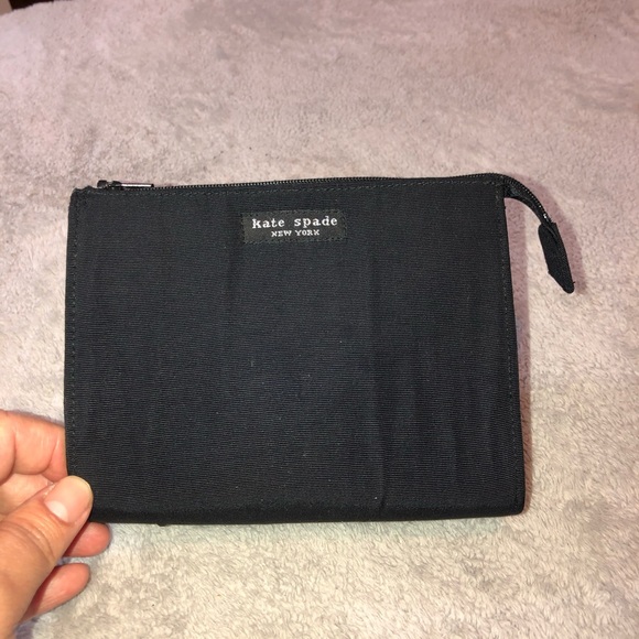 KATE SPADE Black Nylon Cosmetics Bag Top Zipper
